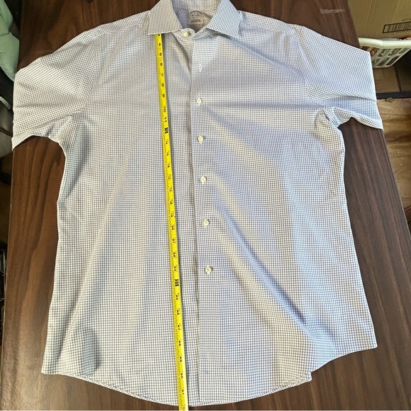 Brooks | Mens regent dress shirt size 16-36 French cuffs button down plaid - Picture 5 of 15